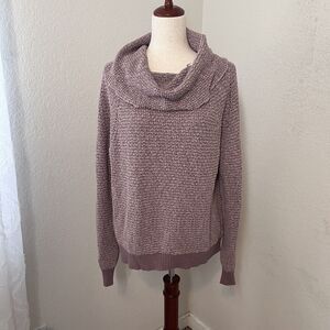 Free People By Your Side Pullover Sweater in Mauve Women Medium Cowl Neck